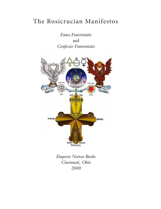 The Rosicrucian Manifestos cover