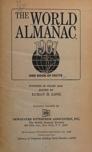 The World Almanac and Book of Facts 1967 cover
