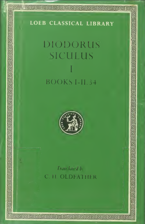 Diodorus Siculus Library of History cover
