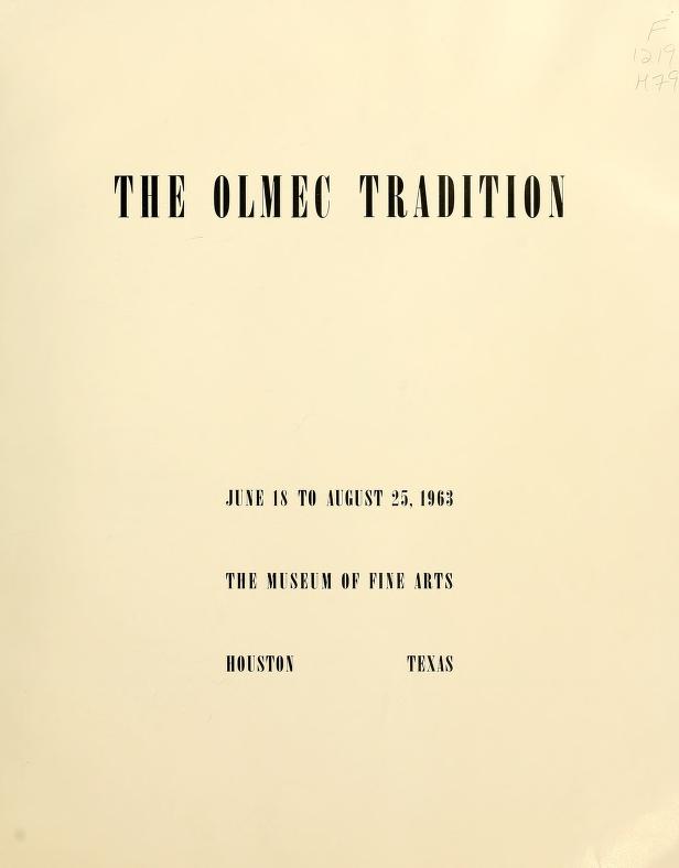 The Olmec tradition cover